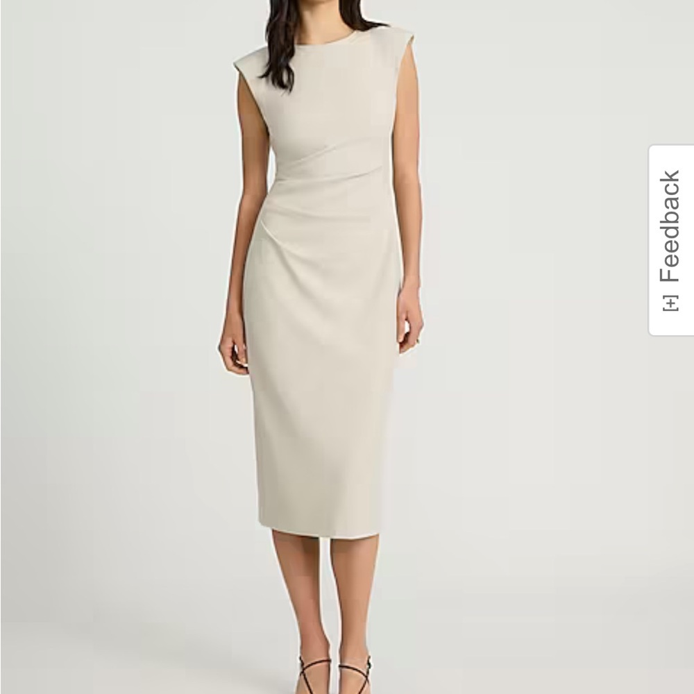 Elegant Cream Sleeveless Dress